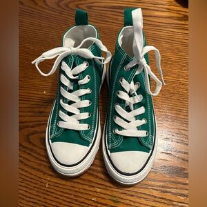Green High-Top Kids Sneakers
